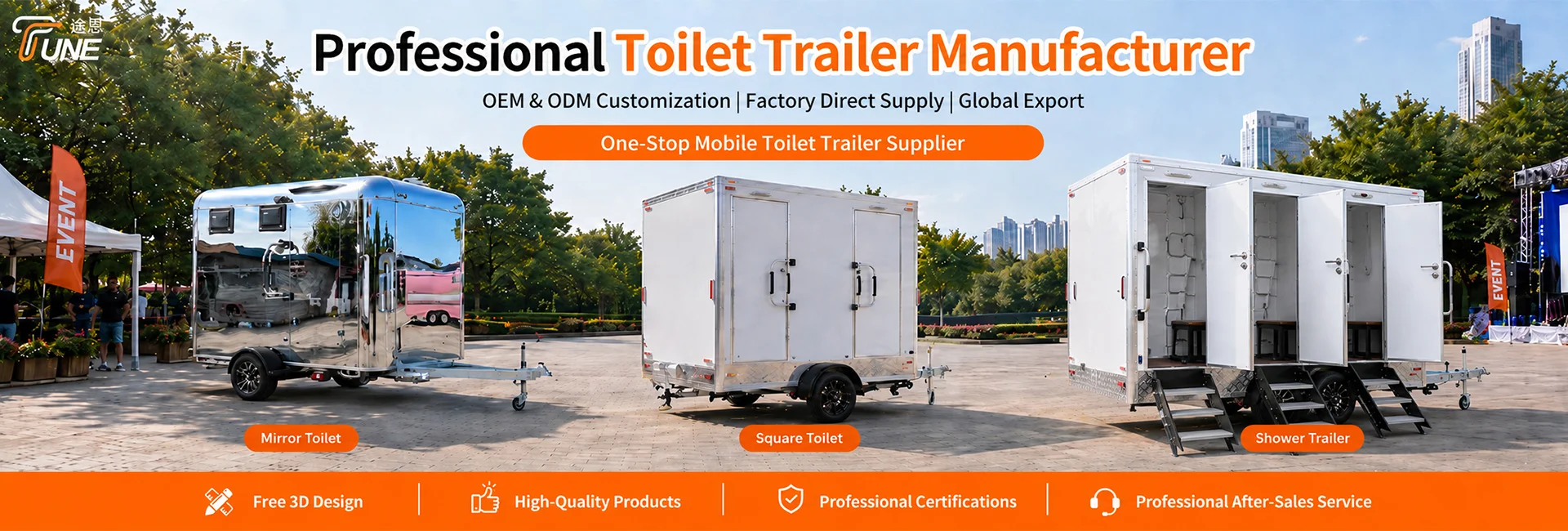 Luxury mobile restroom trailer manufacturer China - TUNE Luxury mobile restroom trailer manufacturer China - TUNE