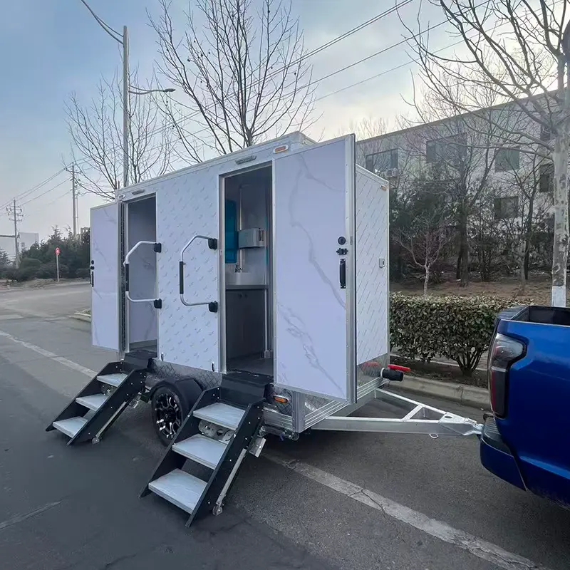 Two Station Portable Toilet Trailer